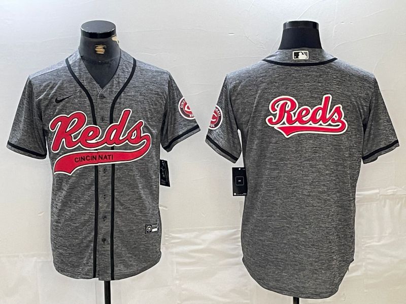 Men Cincinnati Reds Blank Grey Jointly 2024 Nike MLB Jersey style 5